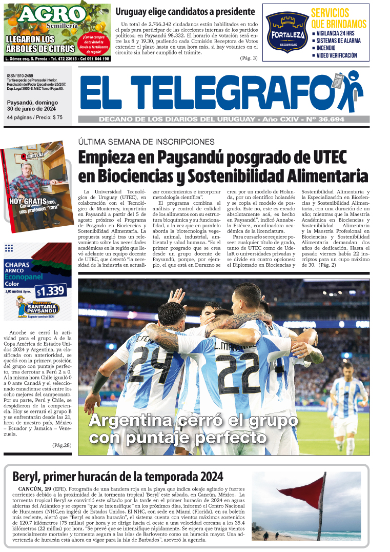 Diario En PDF – 30/06/2024 – Diario El Telégrafo